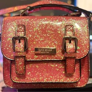 Kate Spade New York Kids Glitter Scout Crossbody Pink Sparkle Buckle Bag